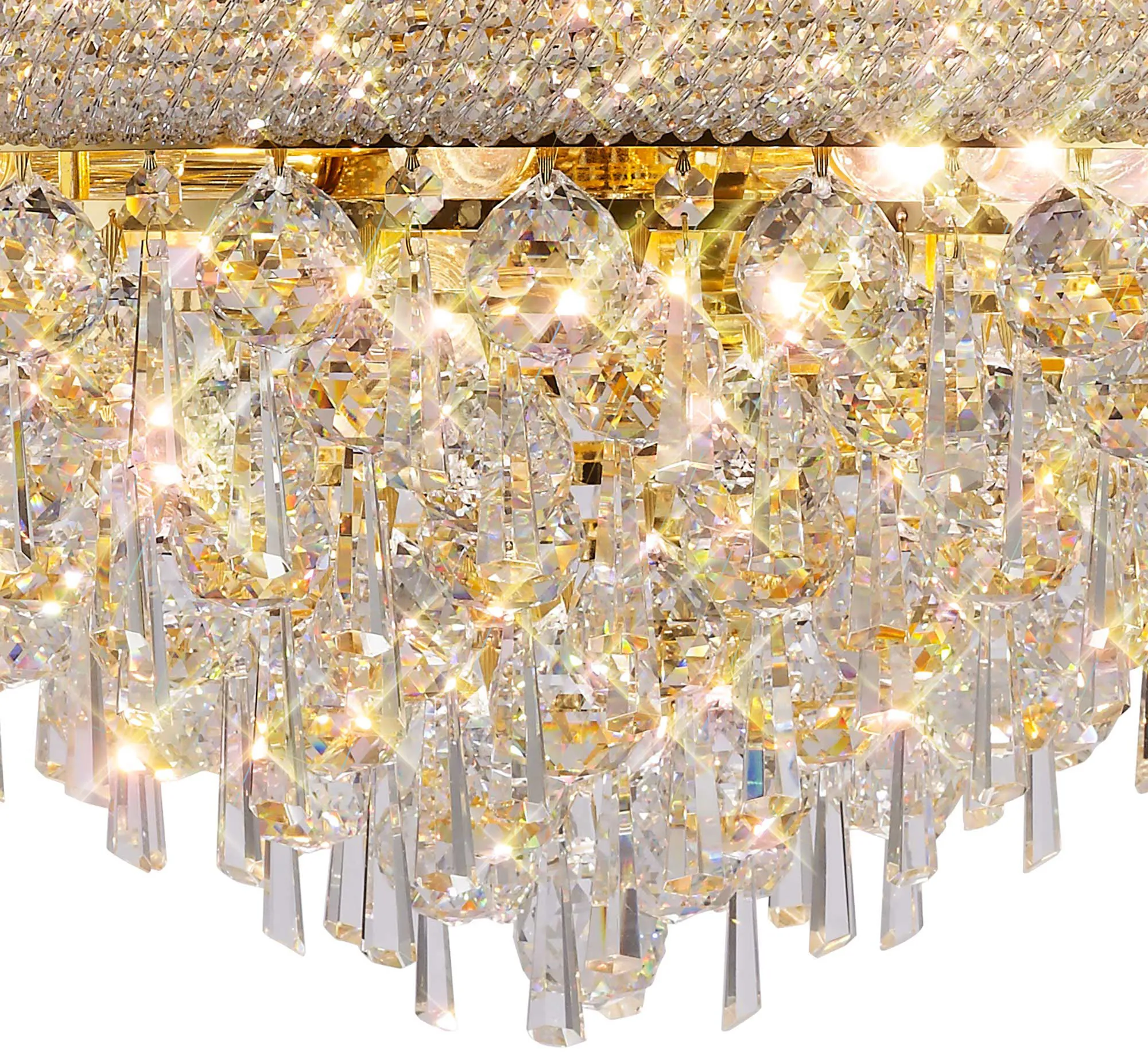 Alexandra Crystal Chandelier 18 Light (27kg) Gold IL32112  Diyas Alexandra Gold